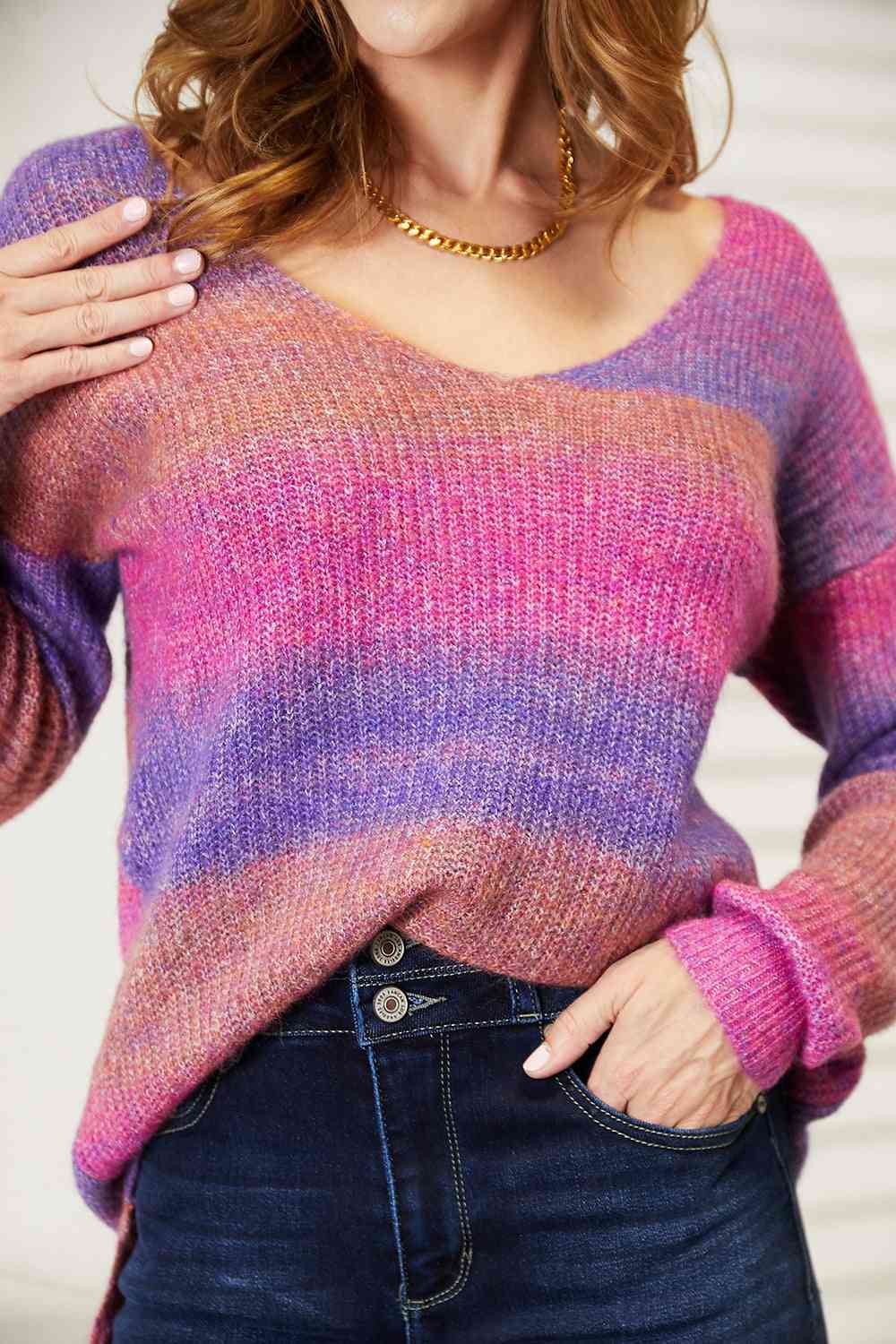 The Candace Rainbow Knit Sweatshirt