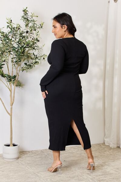 The Talia Long Sleeved Ribbed Dress