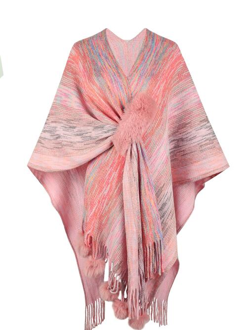 The Stevie Heathered Fringe Poncho