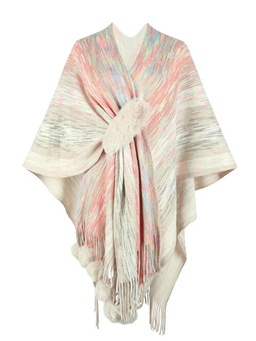 The Stevie Heathered Fringe Poncho