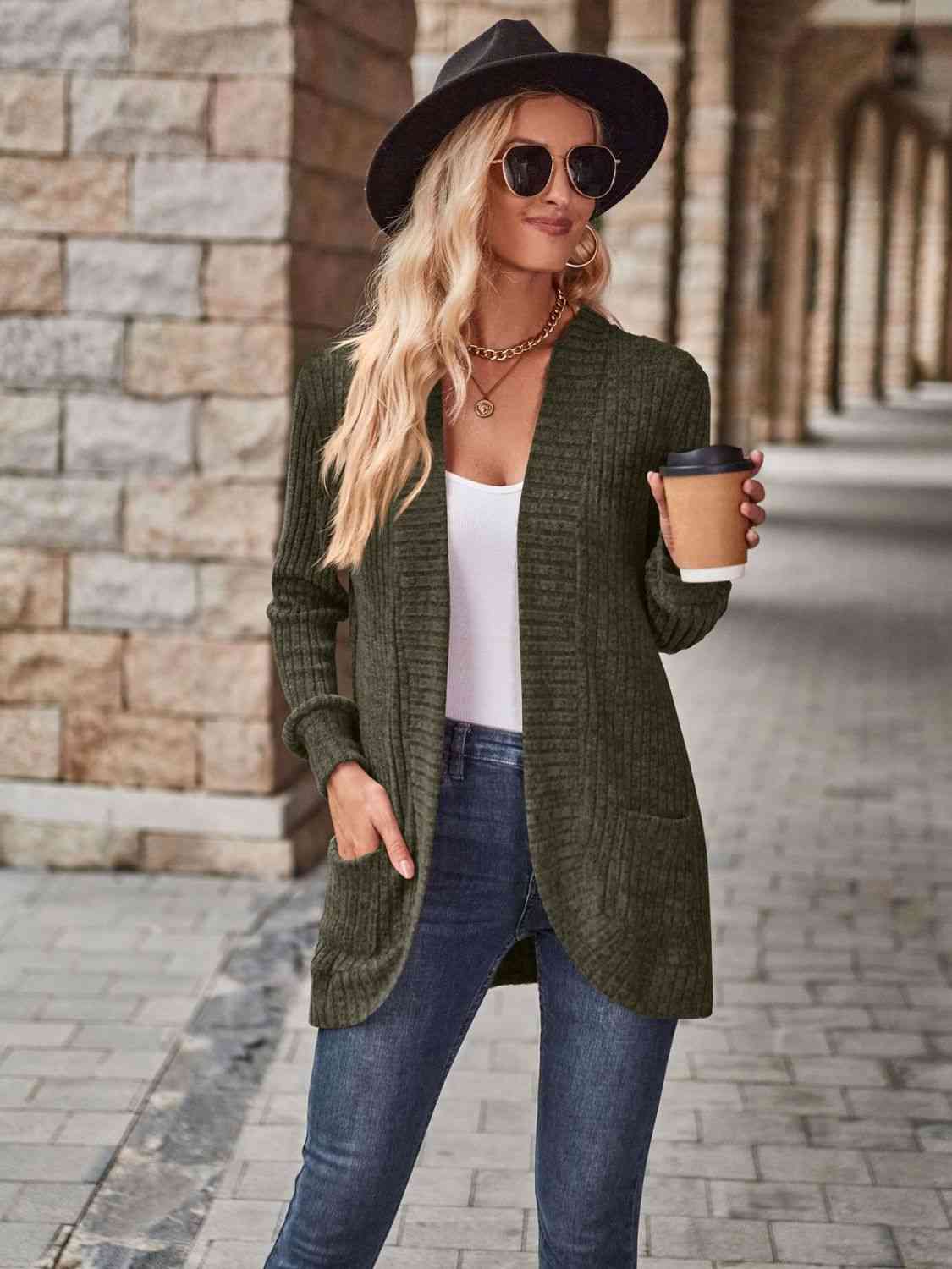 The Ellie Open Front Cardigan with Pockets