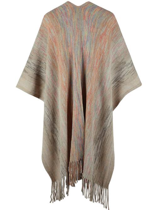 The Stevie Heathered Fringe Poncho