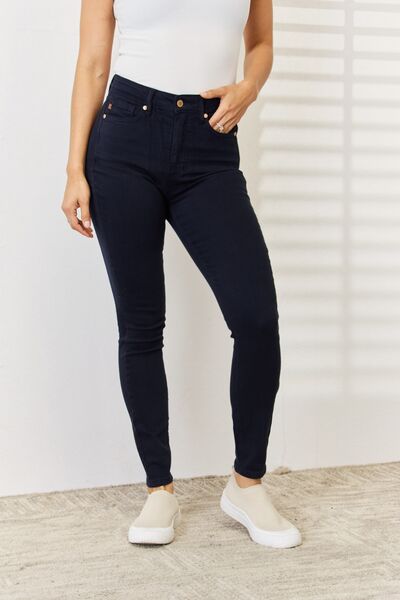 The Judy Blue Full Size Garment Dyed Tummy Control Skinny Jeans