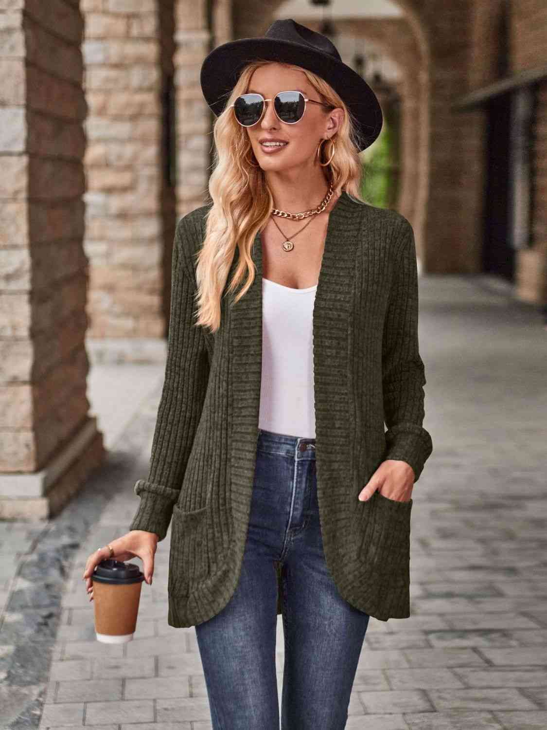 The Ellie Open Front Cardigan with Pockets