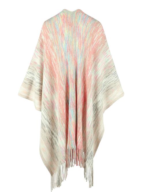 The Stevie Heathered Fringe Poncho