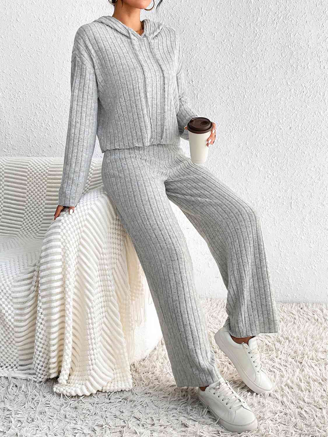 The JoJo Ribbed Hoodie and Pants Set