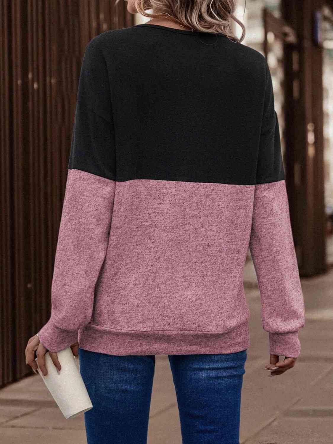 NEW! The Parker Two-Tone Crisscross Sweatshirt