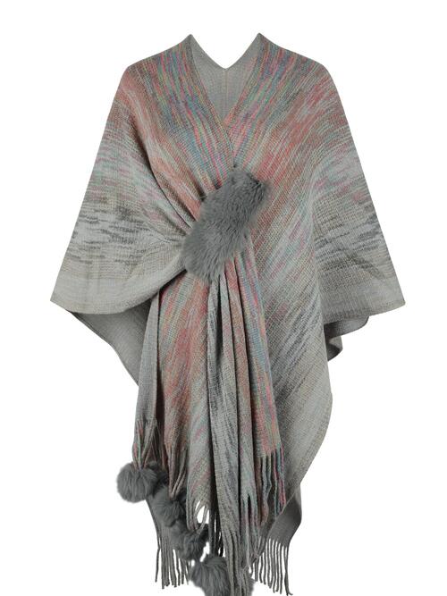 The Stevie Heathered Fringe Poncho