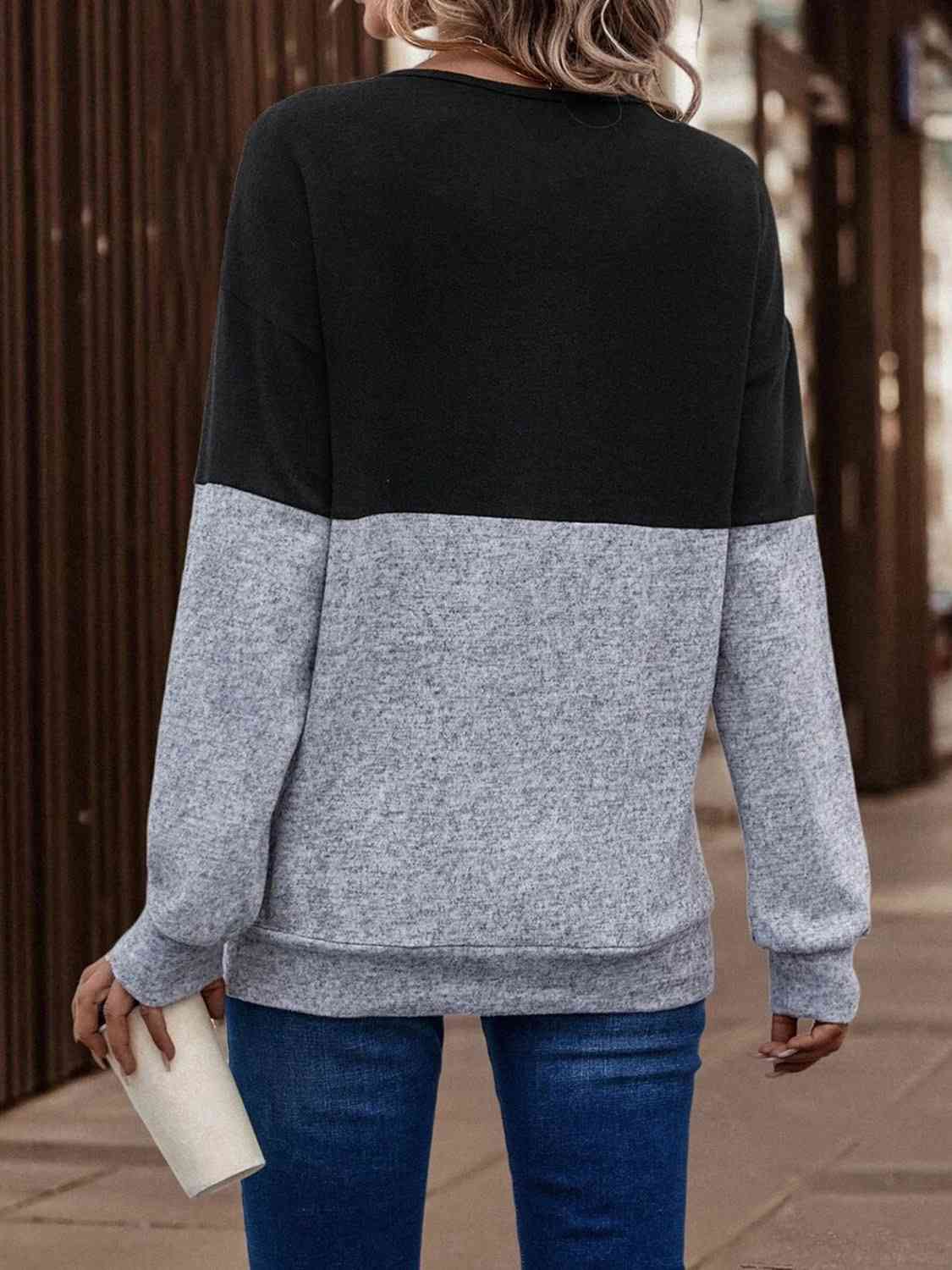 NEW! The Parker Two-Tone Crisscross Sweatshirt