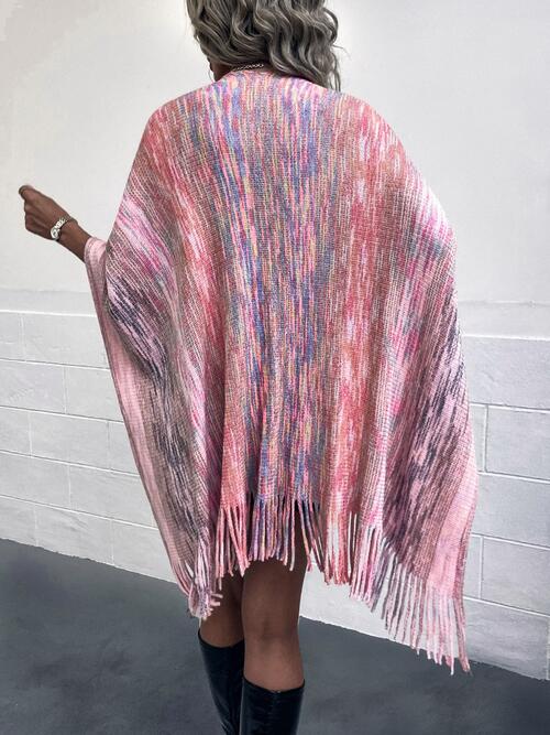 The Stevie Heathered Fringe Poncho