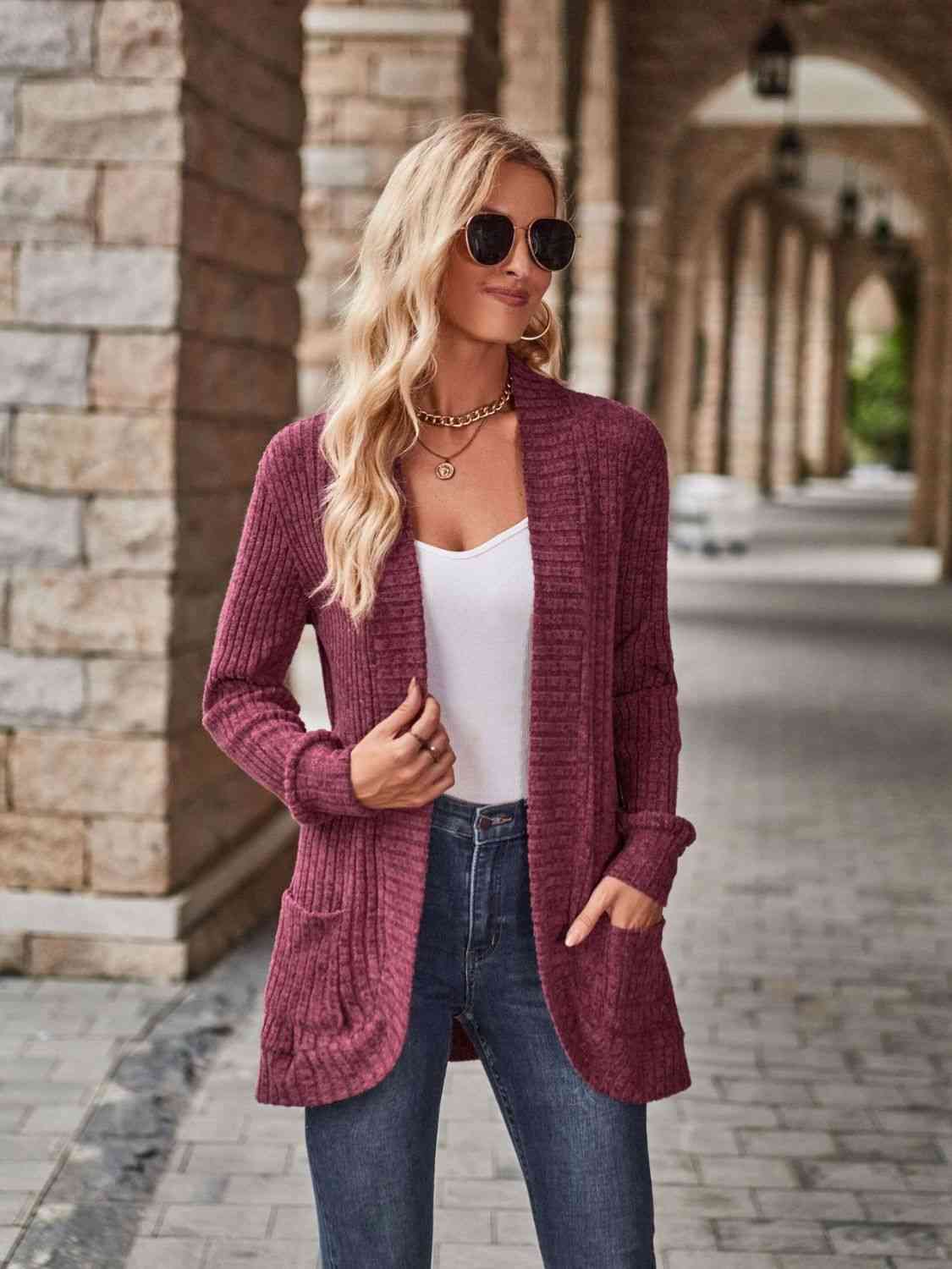The Ellie Open Front Cardigan with Pockets