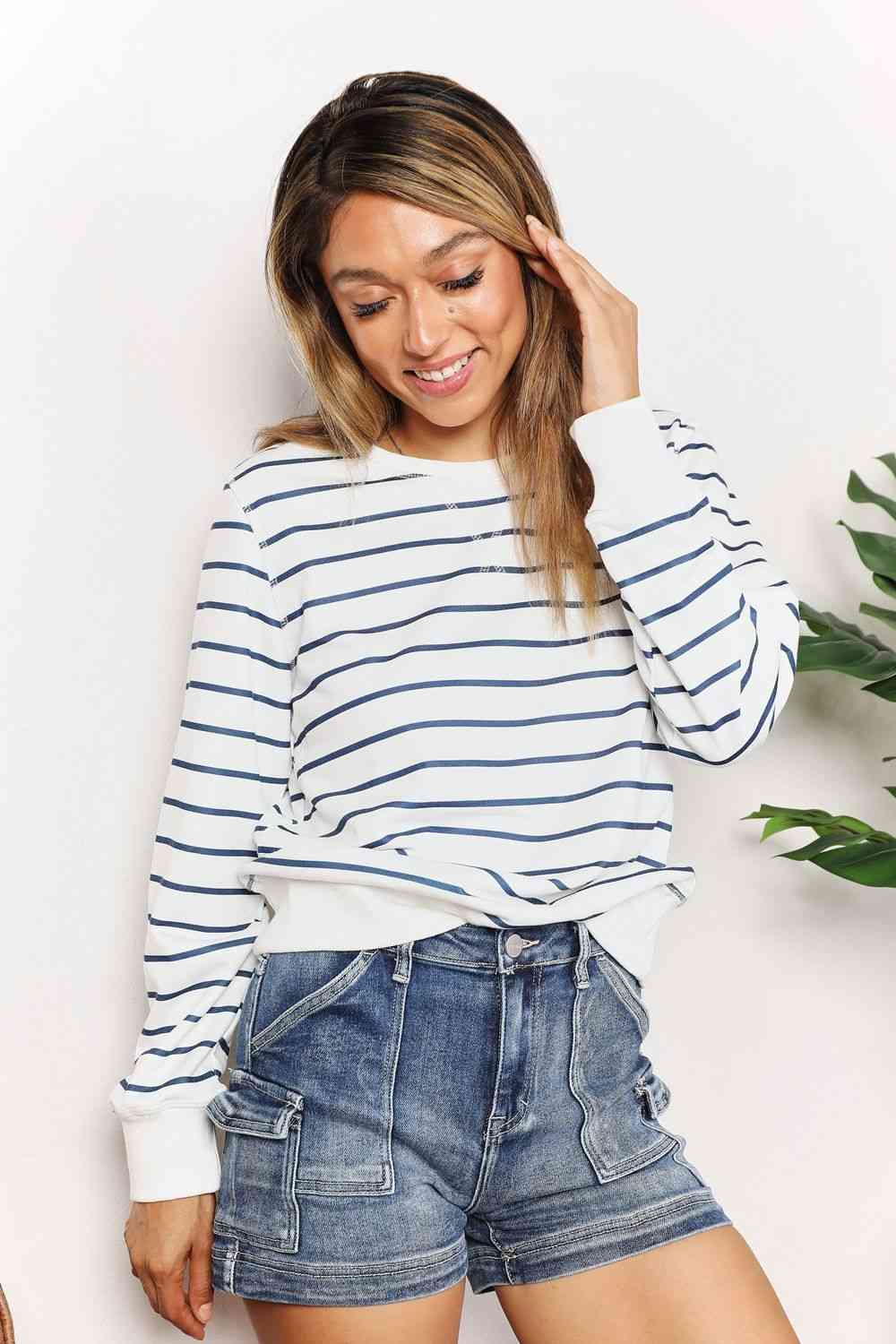 The Kaia Striped Round Neck Top