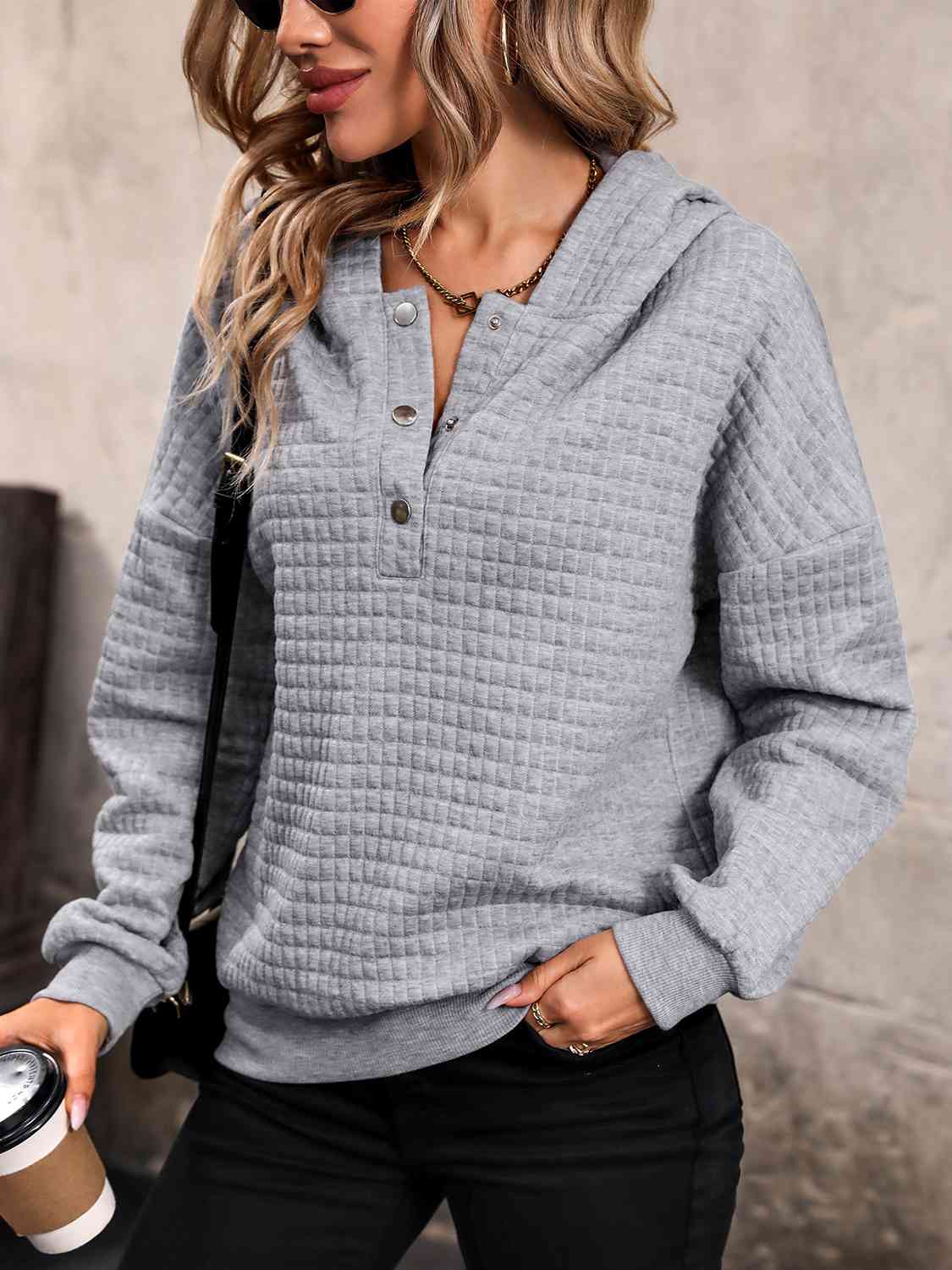 The Melody Waffle-Knit Hoodie