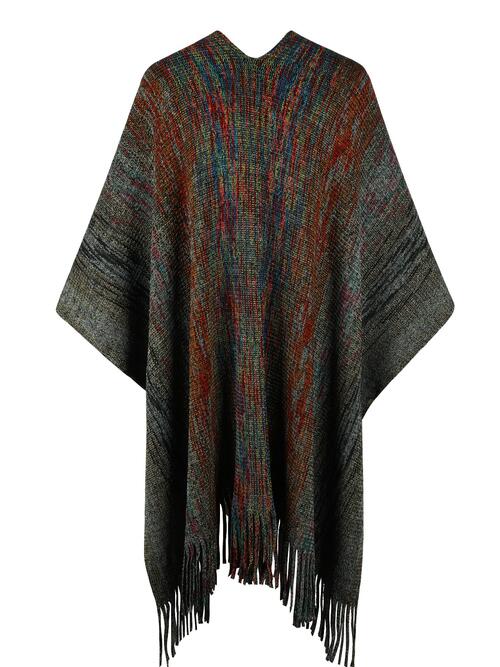 The Stevie Heathered Fringe Poncho