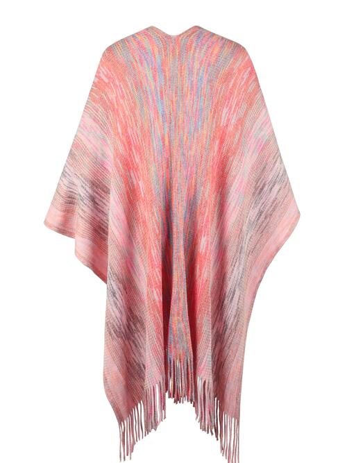 The Stevie Heathered Fringe Poncho
