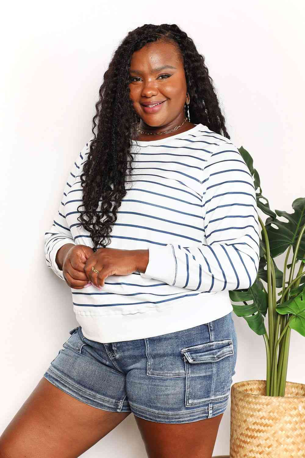 The Kaia Striped Round Neck Top