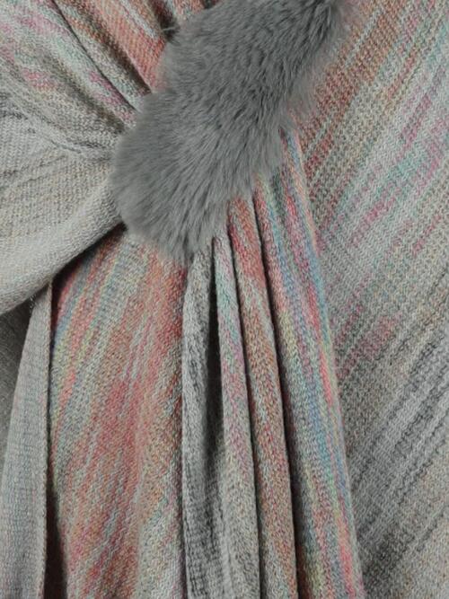 The Stevie Heathered Fringe Poncho