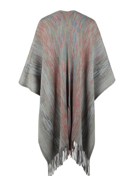 The Stevie Heathered Fringe Poncho
