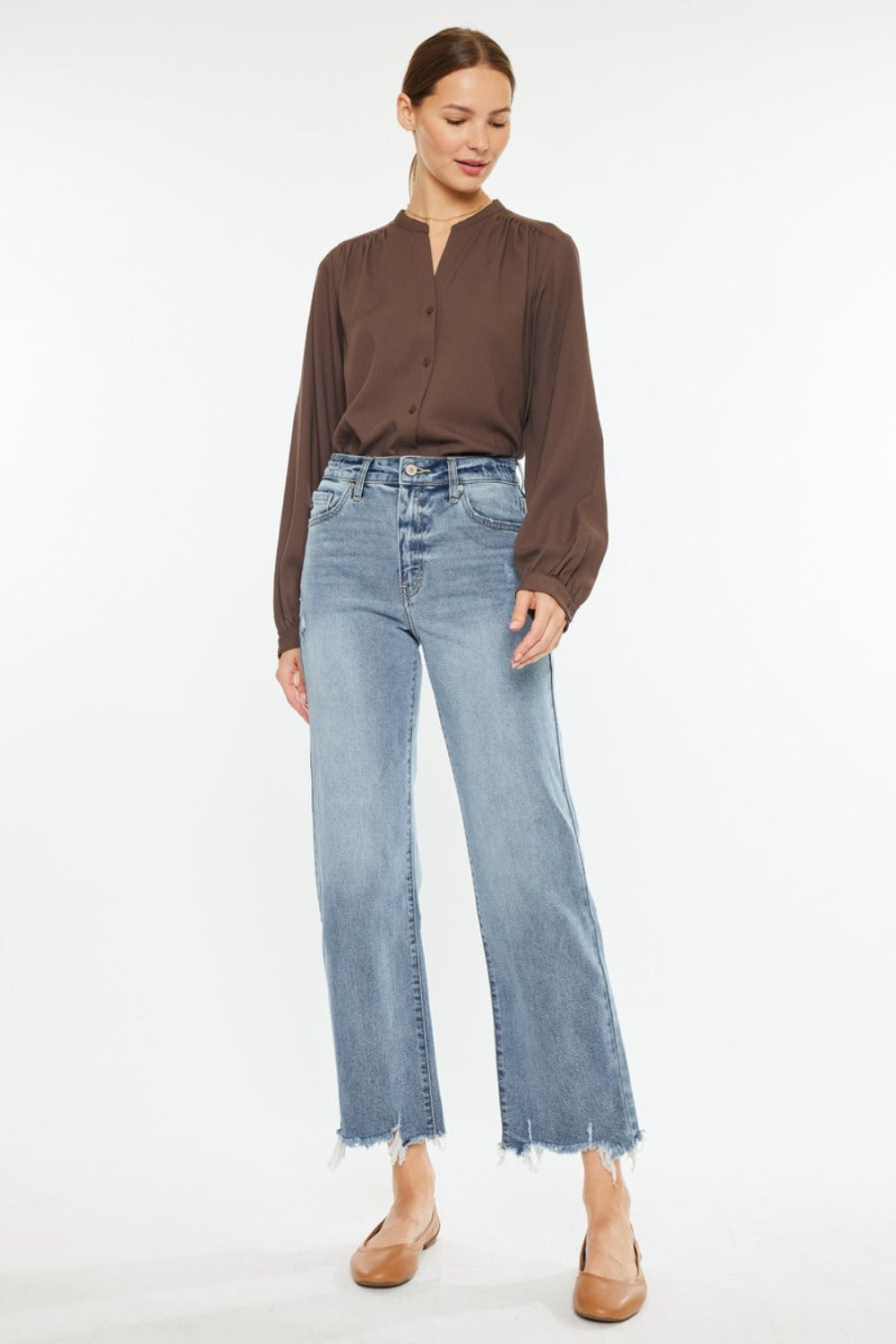 The Kancan High Rise Slim Wide Leg Jeans