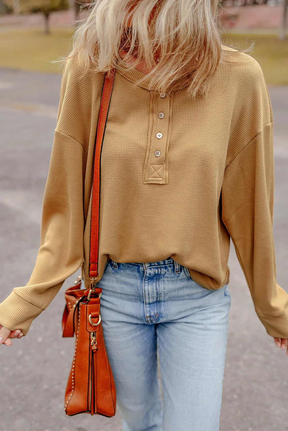 The Magnolia Waffle-Knit Long Sleeve Top