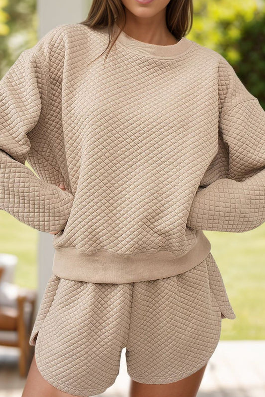 The Turner Quilted Long Sleeve Top and Shorts Set