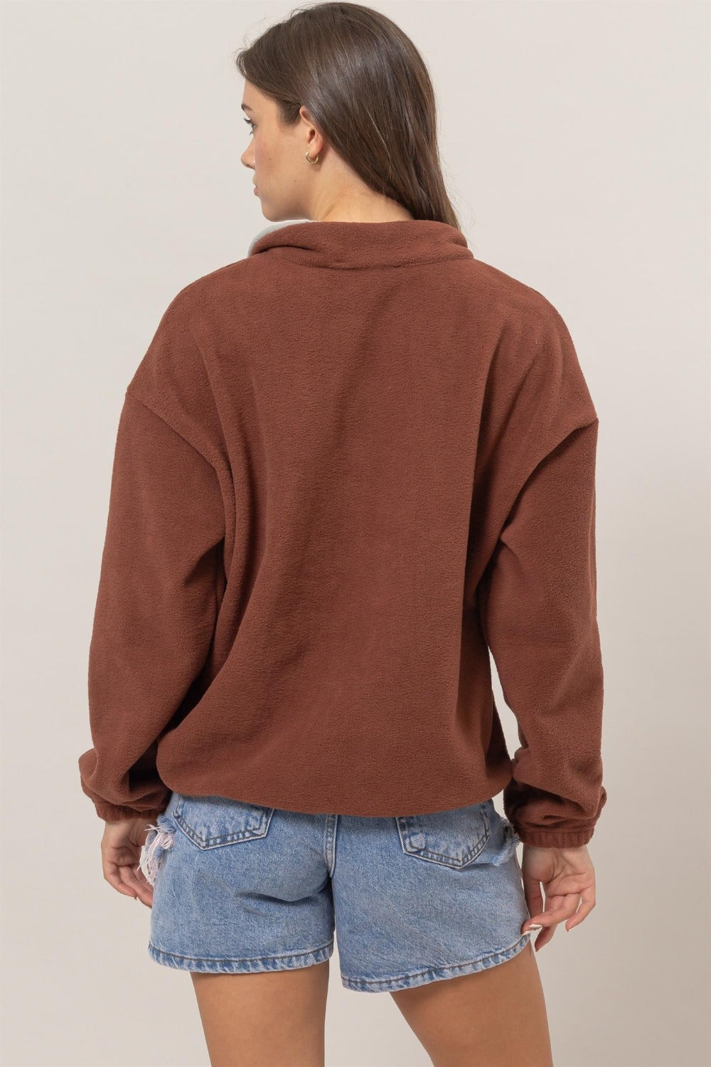 The Cornelia Fleece Color Block Half Zip Sweatshirt