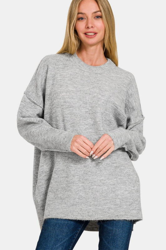 NEW! High-Low Drop Shoulder Sweater