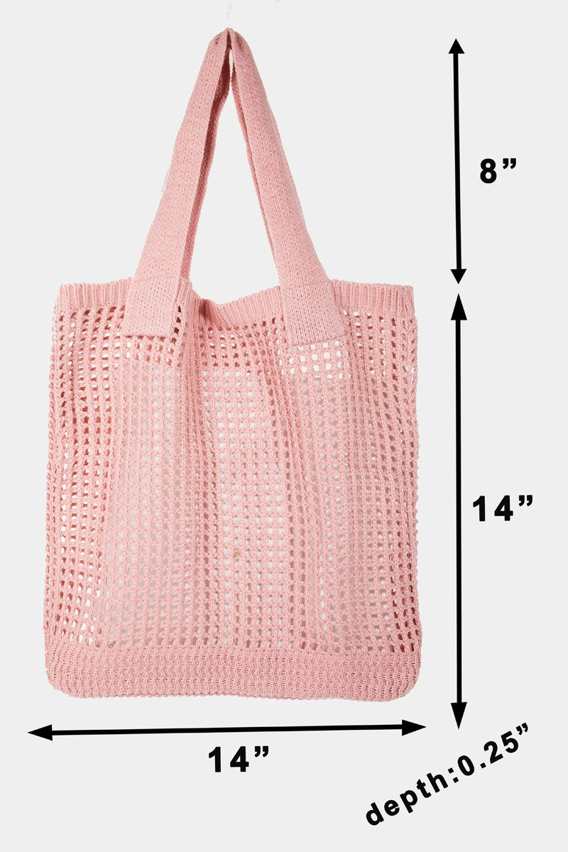 NEW! The Pointelle Knit Crochet Tote