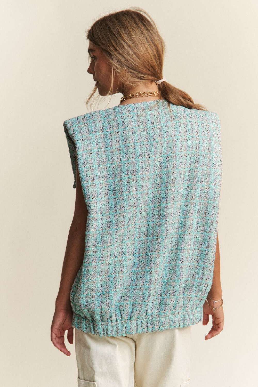 The Issa Frayed Tweed Vest