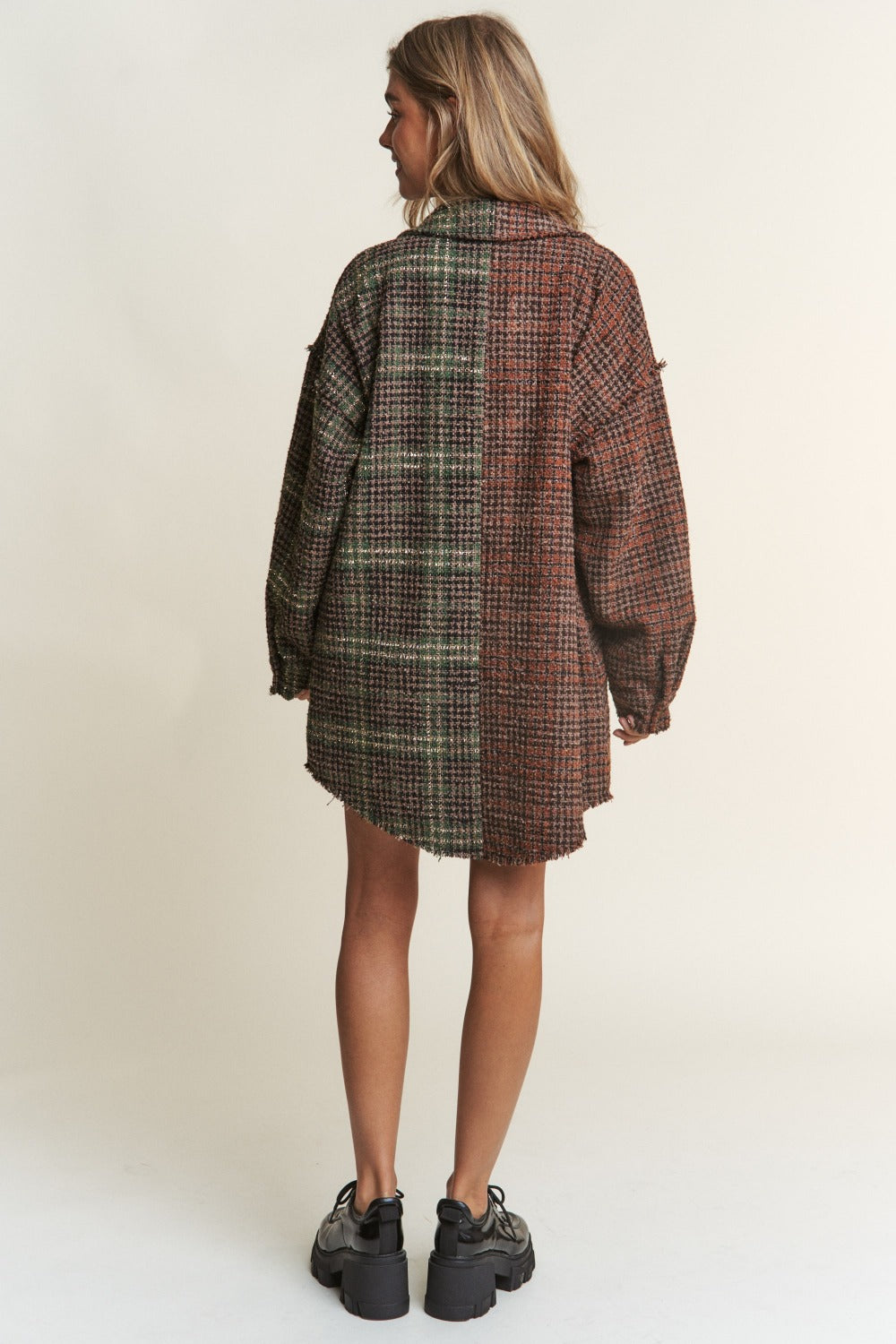 The  Maylah Tweed Plaid  Shacket