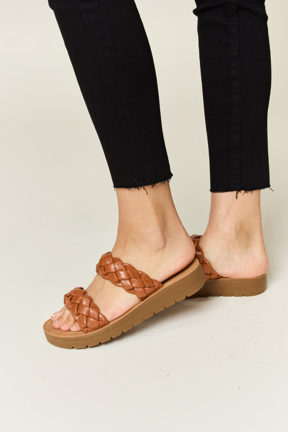 Woven Band Platform Sandals