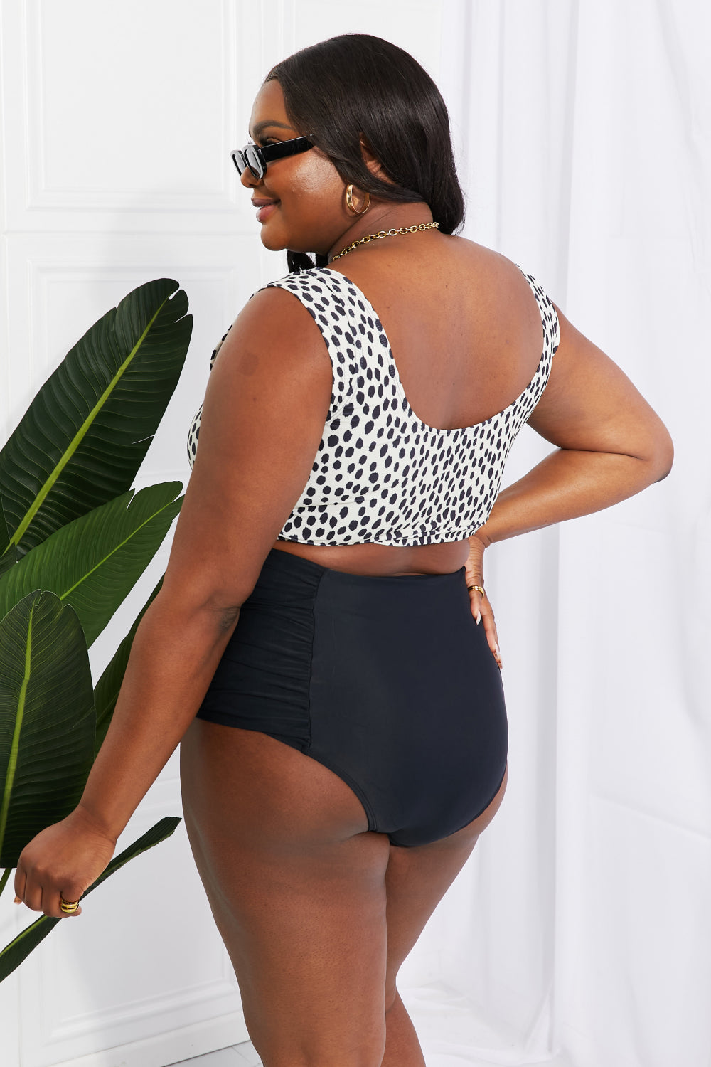 Animal Print Top and Ruched Bottoms Two Piece