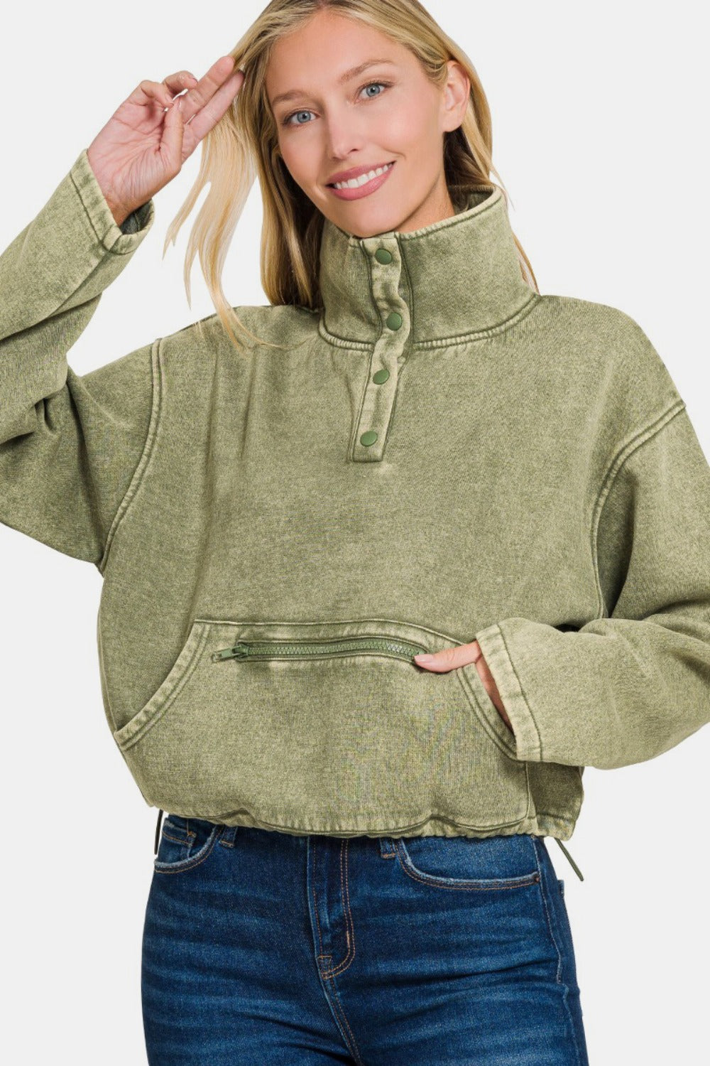 The Kindra Acid Wash Fleece Sweatshirt