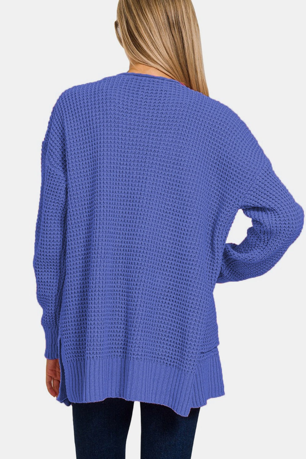 The Bristol Waffle Open Front Sweater Cardigan