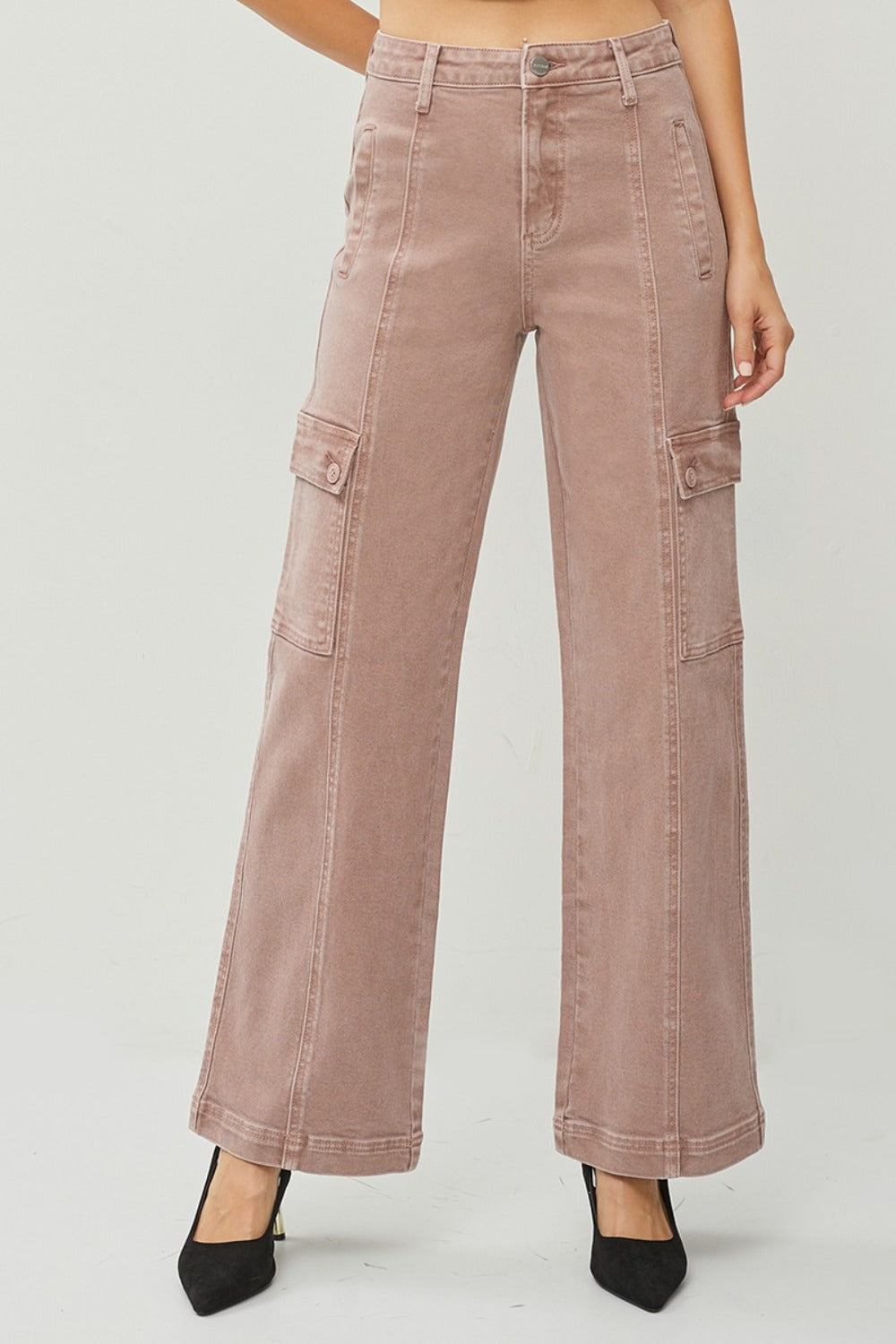 The Perla High Rise Wide Leg Cargo Jeans