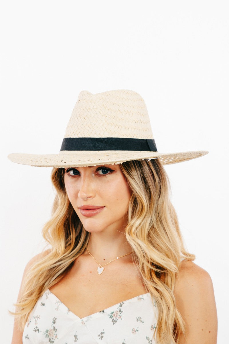 Basket Weave Straw Sun Hat