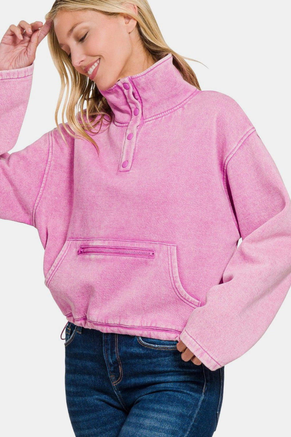 The Kindra Acid Wash Fleece Sweatshirt