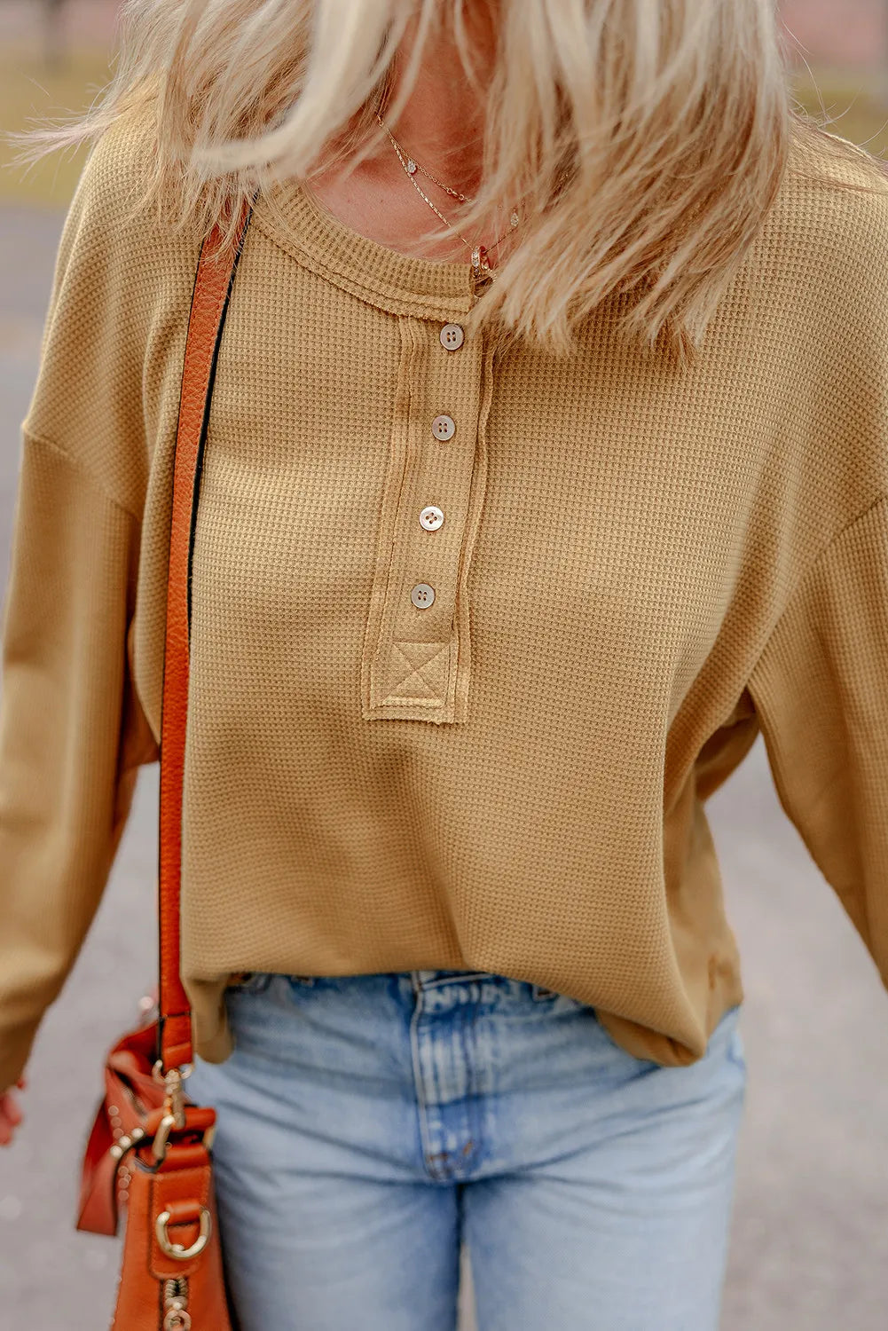 The Magnolia Waffle-Knit Long Sleeve Top