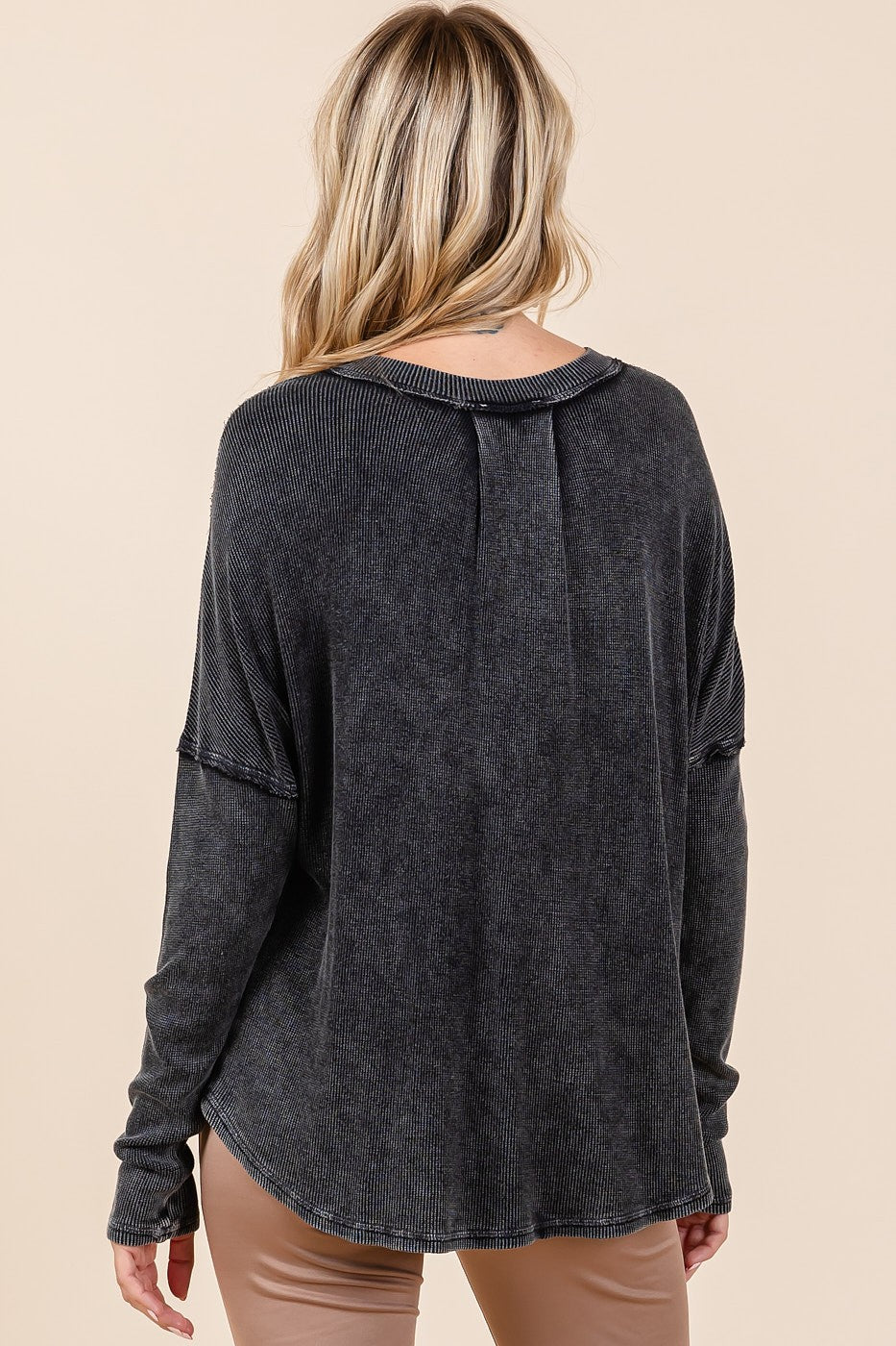 The Covington Washed V-Neck Long Sleeve