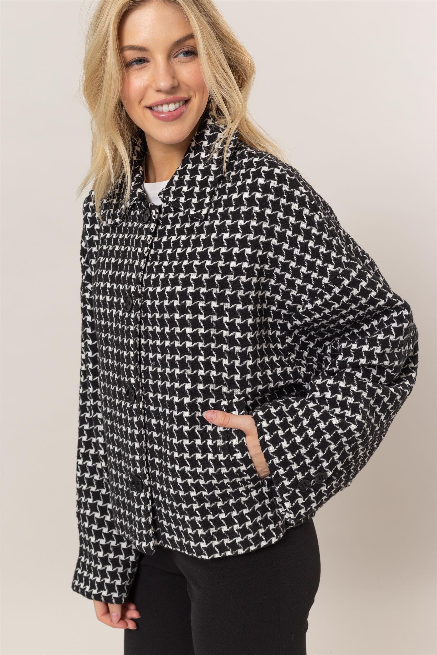 The Winslet Tweed Plaid Button Up Jacket