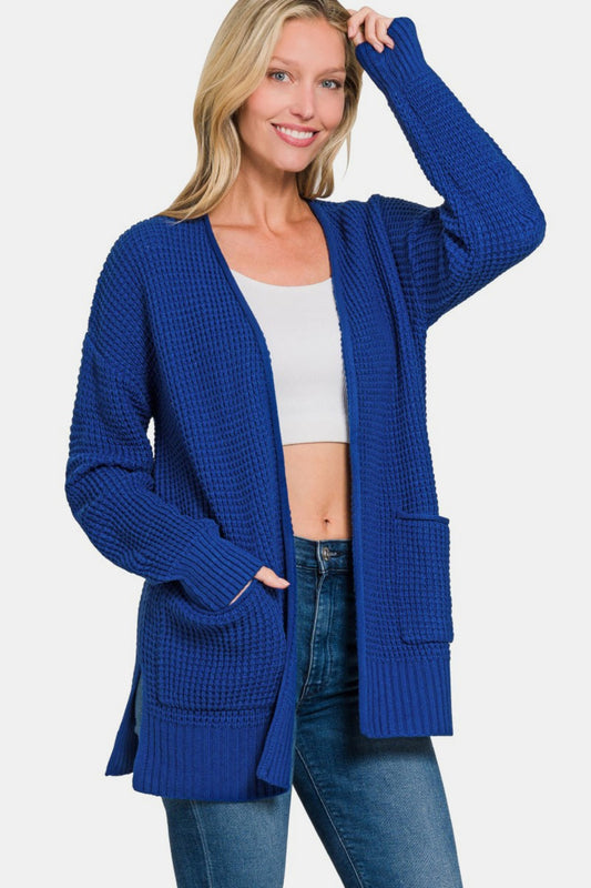 The Bristol Waffle Open Front Sweater Cardigan