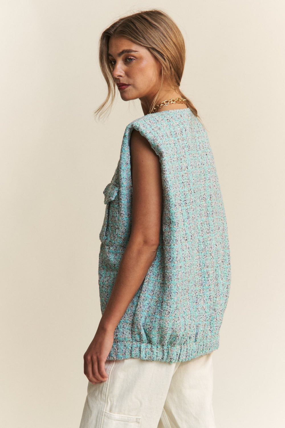 The Issa Frayed Tweed Vest