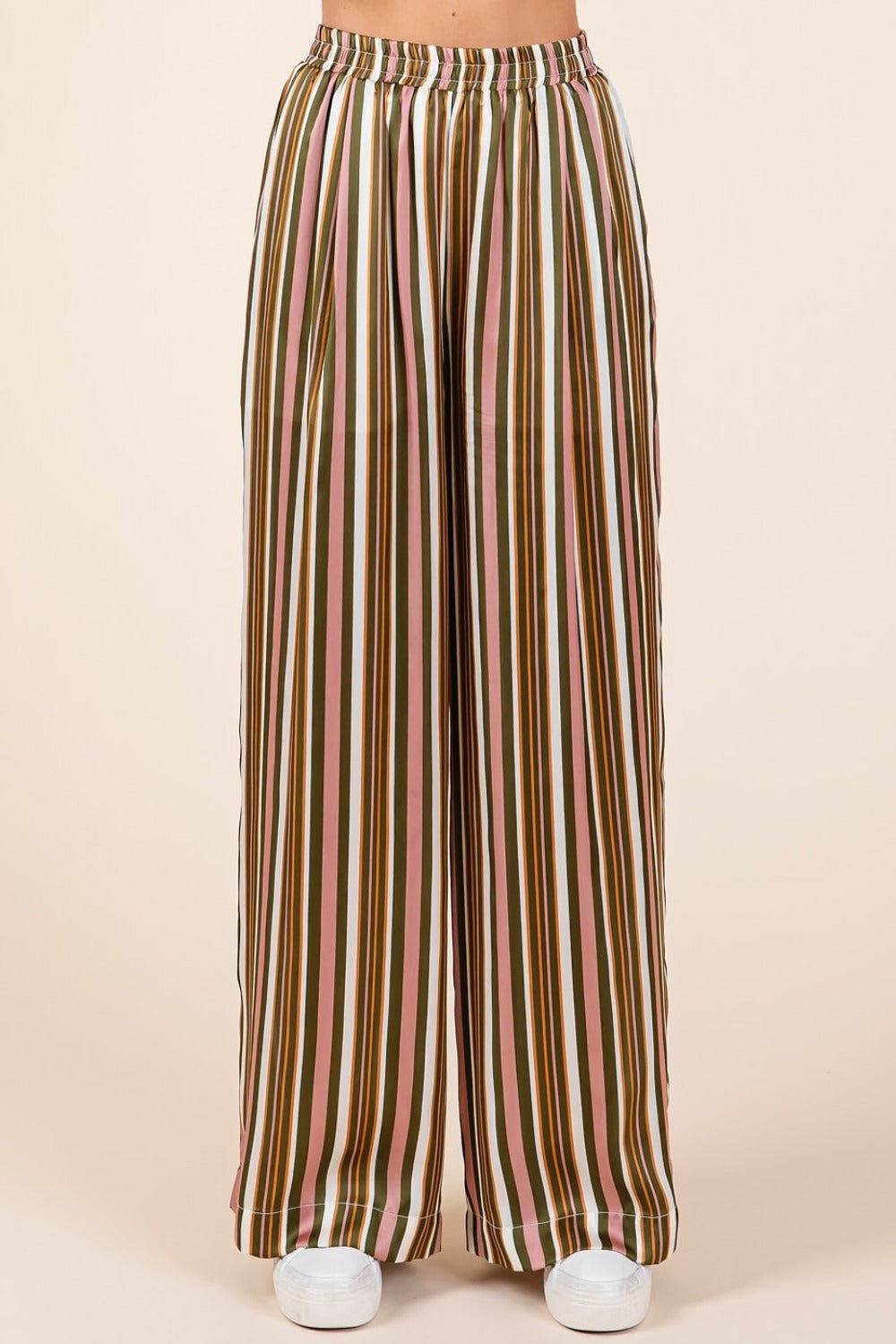 The Mika Striped Satin Wide Leg Pants