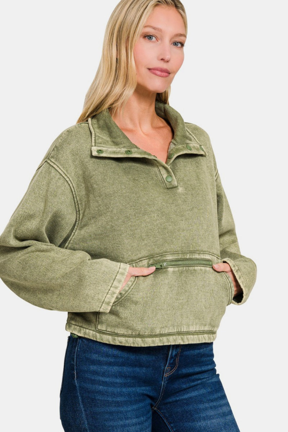 The Kindra Acid Wash Fleece Sweatshirt