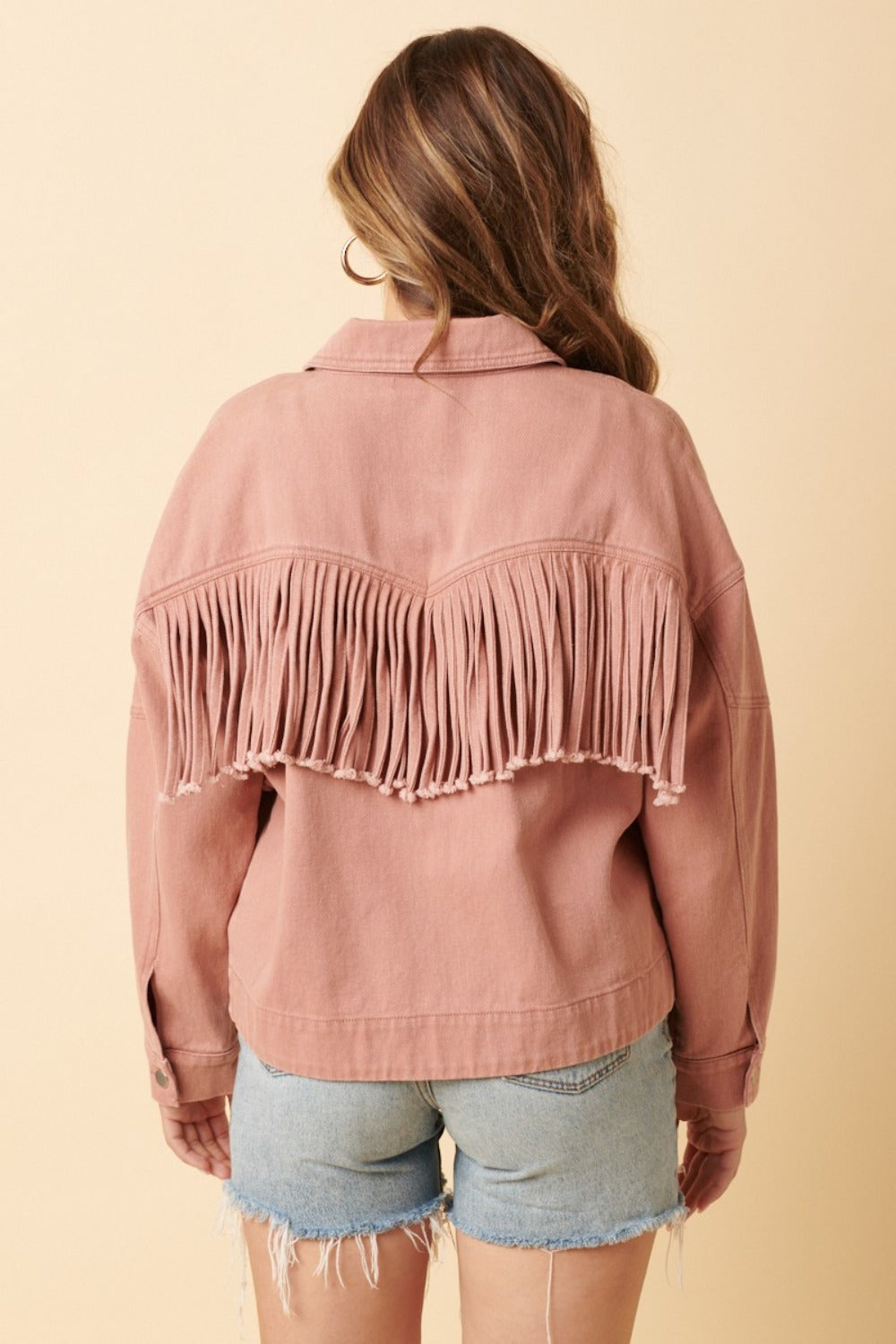 The Ravenna Fringe Detail Cotton Twill Jacket