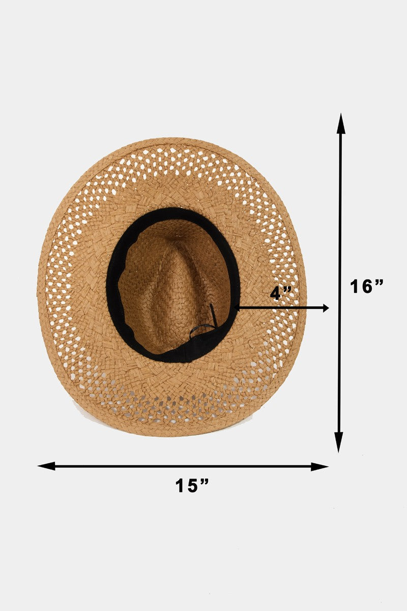 Basket Weave Straw Sun Hat