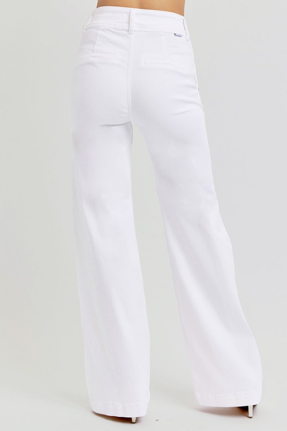 The Odette Tummy Control Double Button Wide Leg Jeans