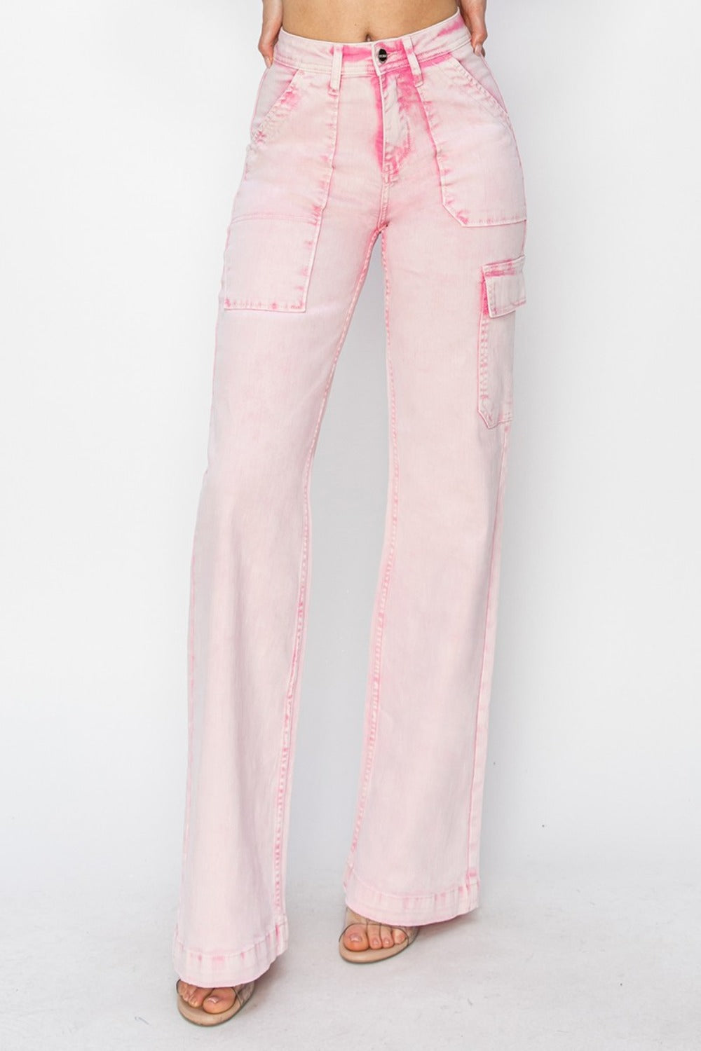 The Ines High Rise Wide Leg Cargo Pocket Jeans