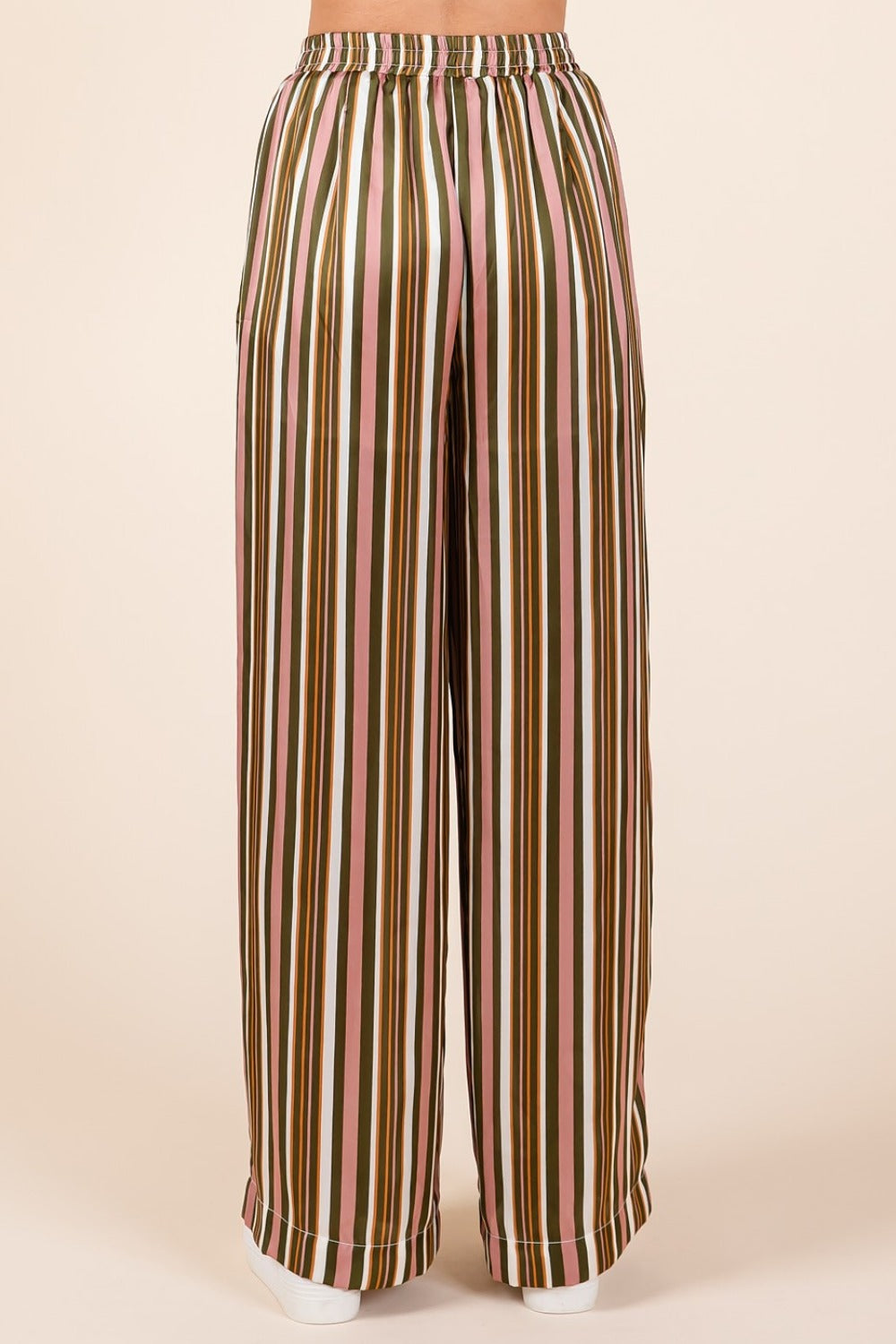 The Mika Striped Satin Wide Leg Pants