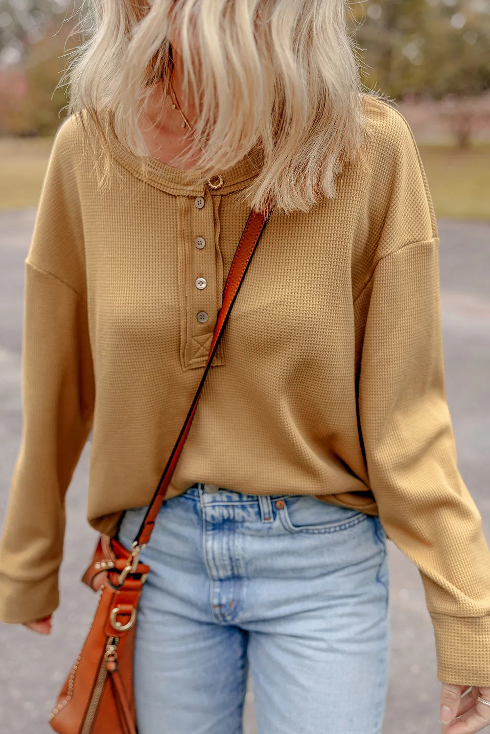 The Magnolia Waffle-Knit Long Sleeve Top